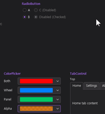 ColorPicker 컨트롤